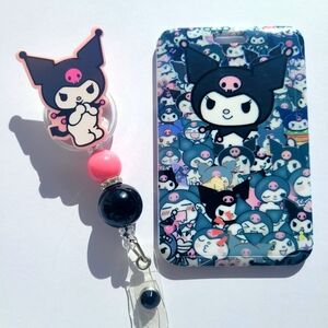 Hand Crafted Kuromi Badge Reel & ID Holder